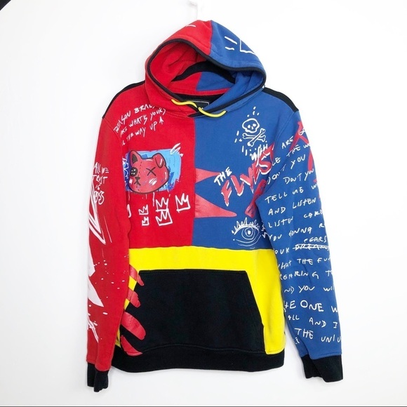 REASON Streetwear graphic color block hooded sweatshirt - Picture 14 of 14